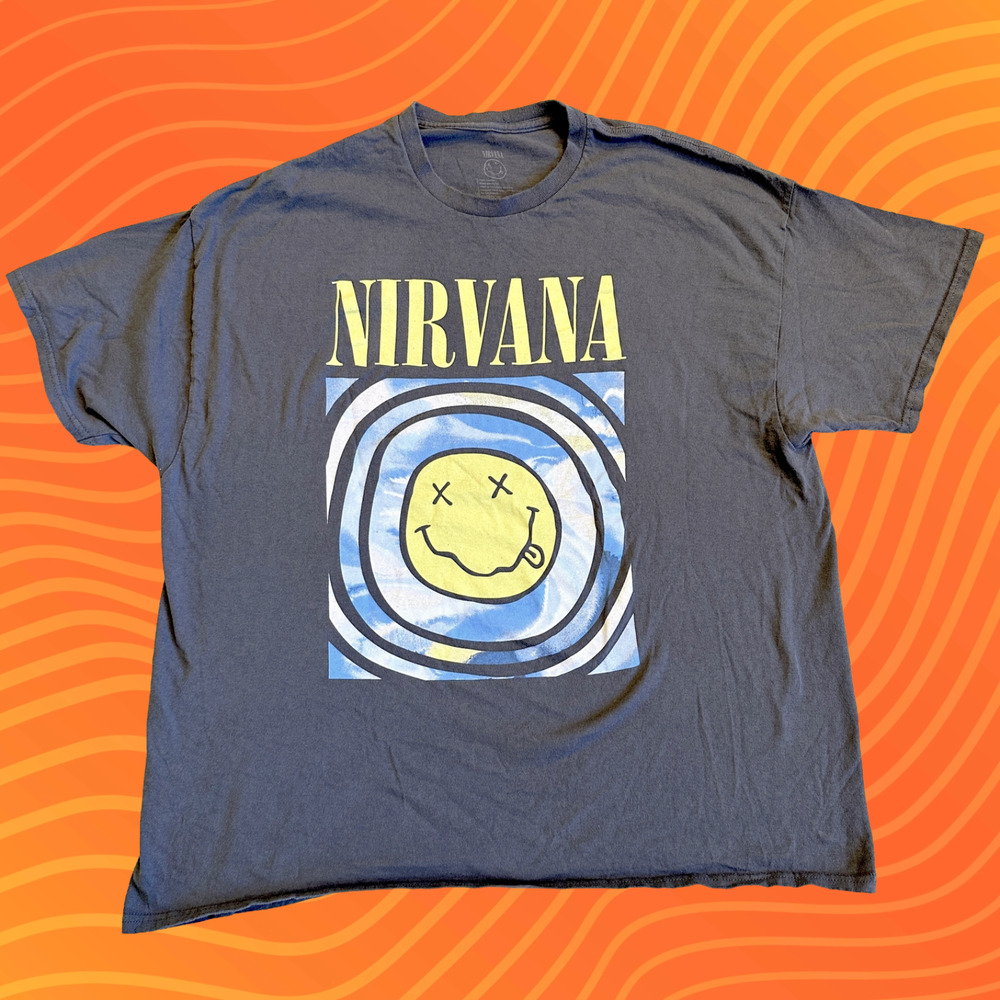 NIRVANA Gray Band T-shirt Short Sleeve 100% Cotton Men’s Size XL - Very Good
